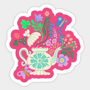 Floral Teapot Sticker